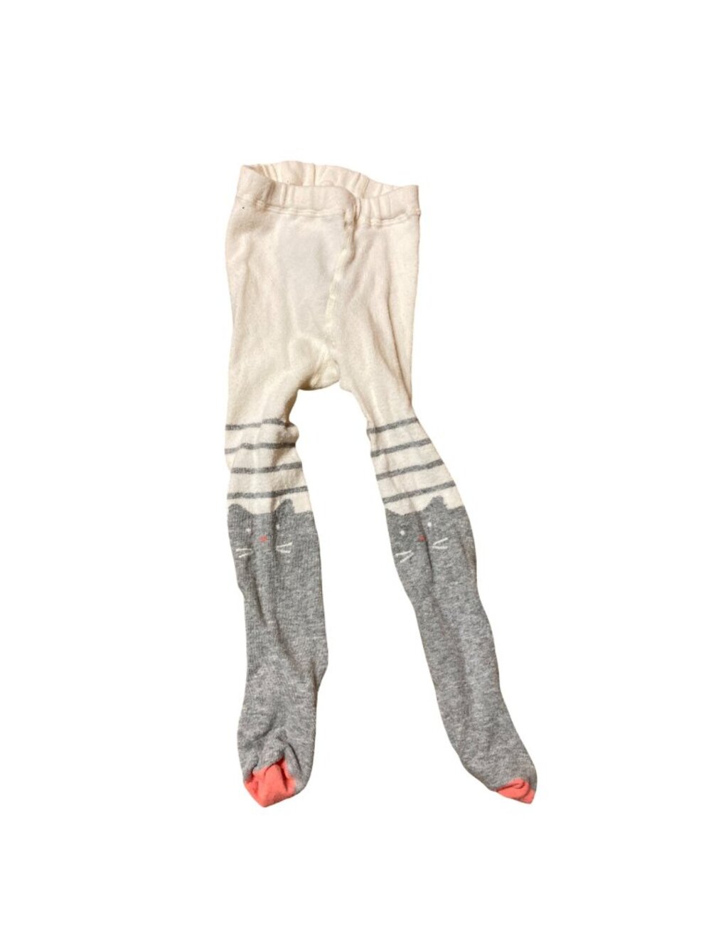 Baby Gap Tights Girls 2-3 years months Cat and Bear White Gray Stripes
